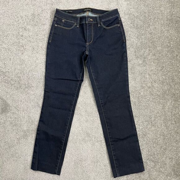Talbots Women’s 2 Petite Flawless 5 Pocket Straight Leg Blue Denim Jeans - Picture 1 of 7